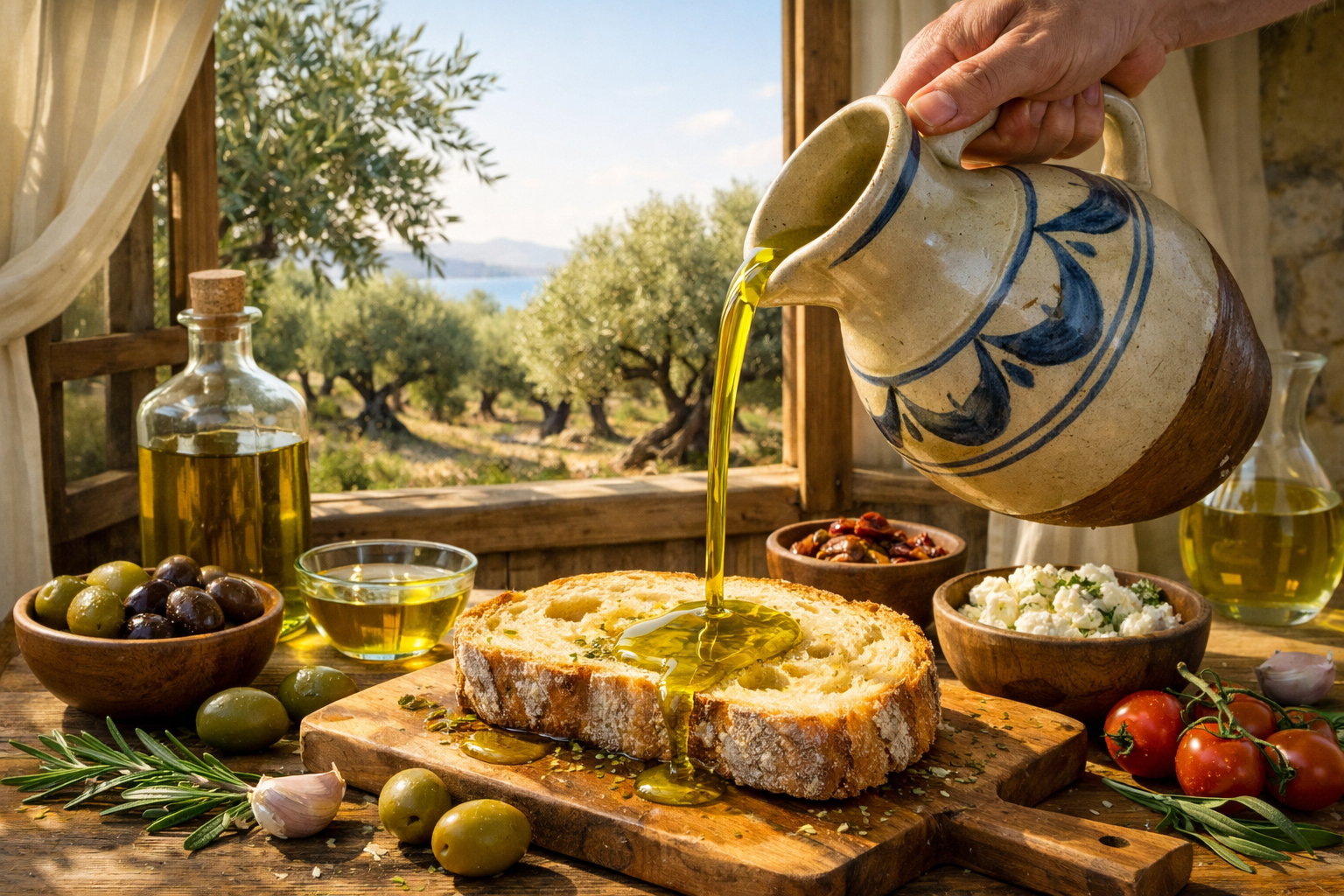 Ege bolgesinde zeytinyagi kulturu, soguk sikim zeytinyagi surahisi ve zeytin dallari