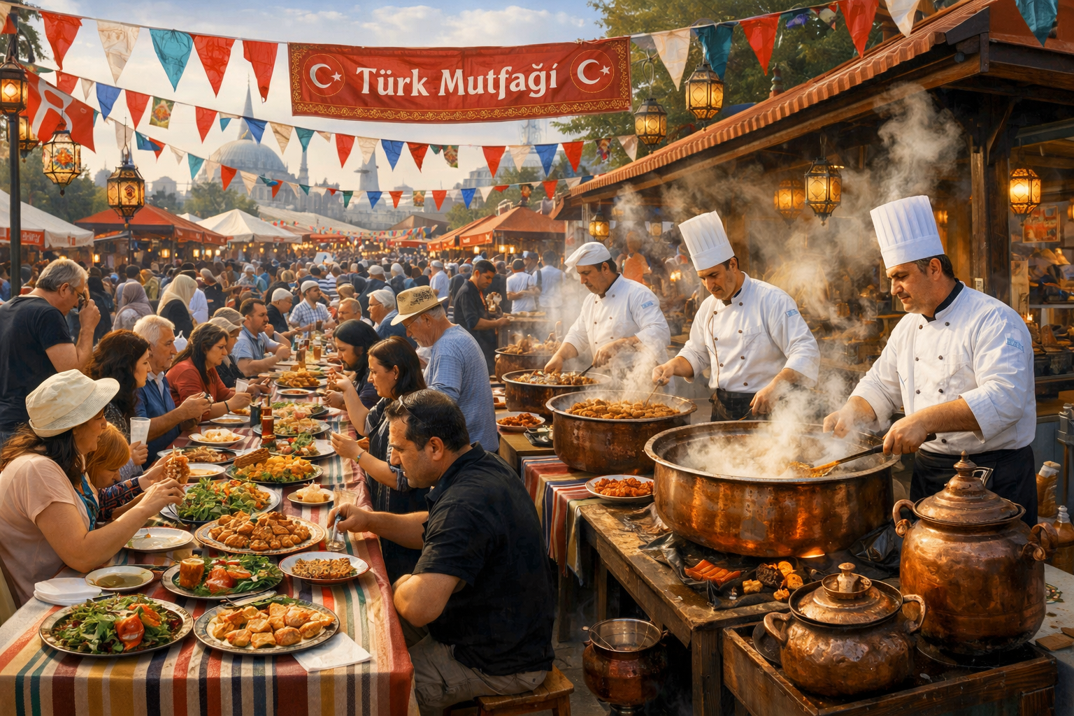 Acik hava gastronomi festivali gorunumu