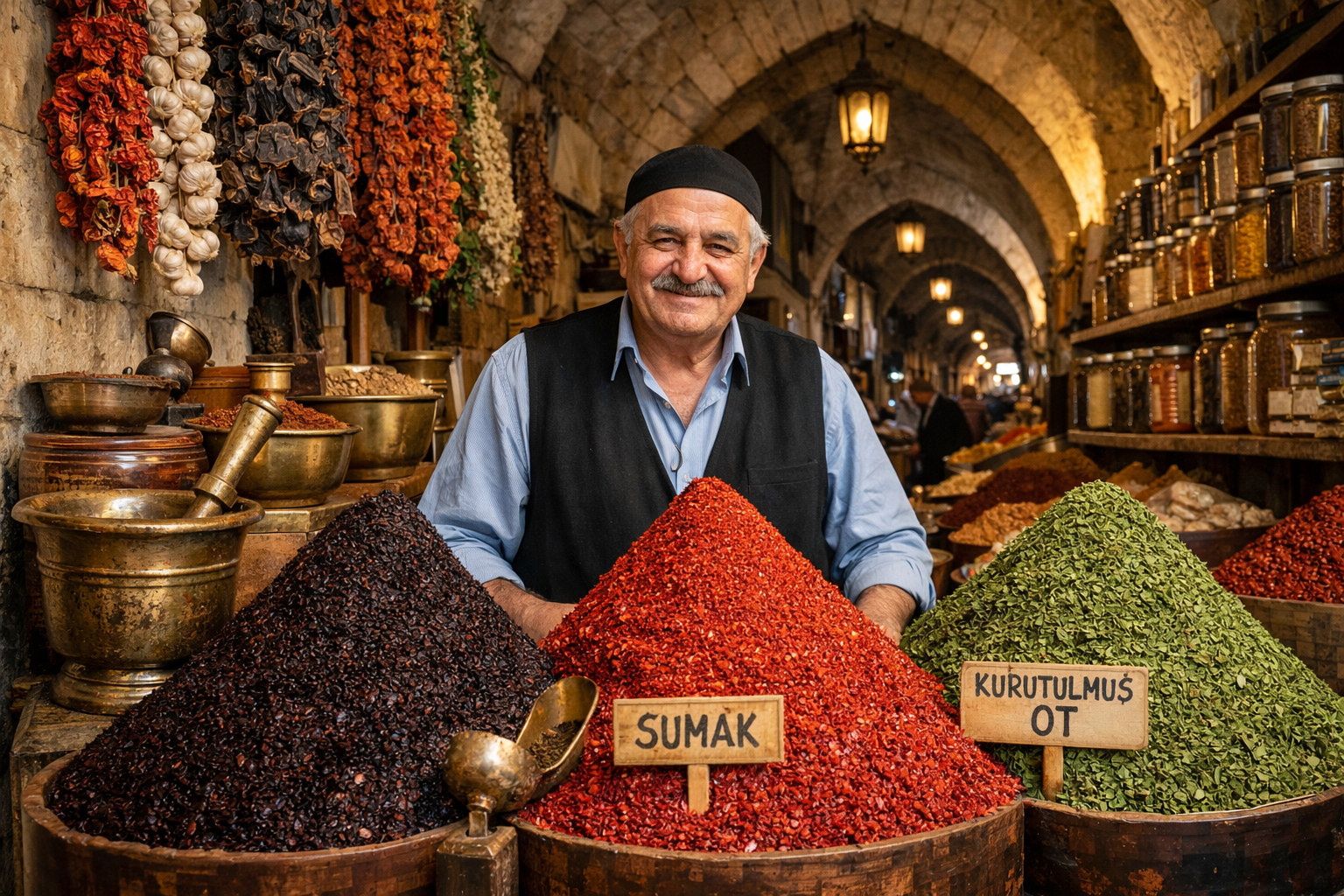 Guneydogu Anadolu baharat kulturu, isot biberi ve renkli baharat tezgahlari